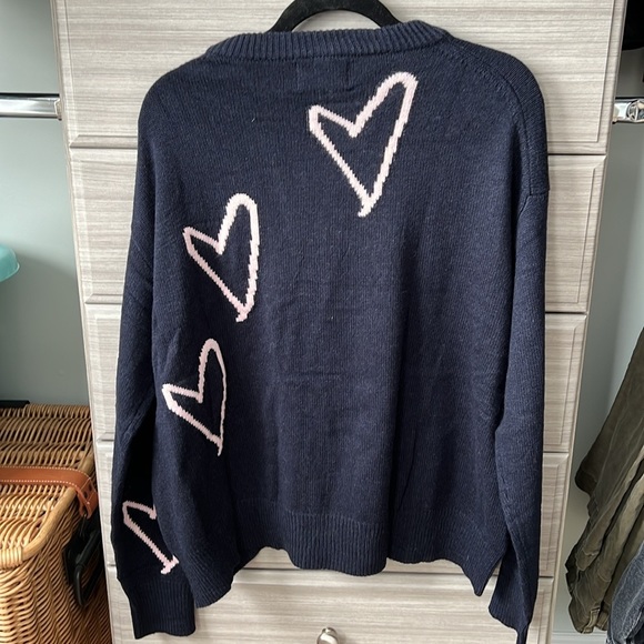 ZADIG & Voltaire Size M Marcus Heart ❤️ Sweater Navy - Picture 10 of 11